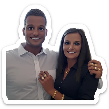 happy couple with jewelry sticker