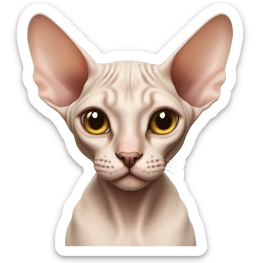 Sphynx cat tilting its head sticker