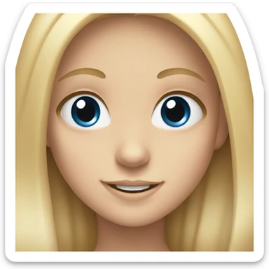 smiling girl with long hair and blue eyes sticker