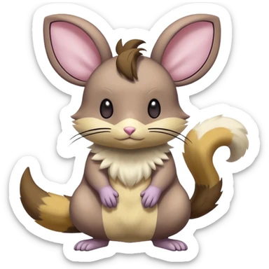Rattata-Dedenne-Emolga-Minccino-Purrloin-Fakemon-hybrid-creature (full body) sticker