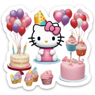 Hello Kitty birthday party ￼ sticker