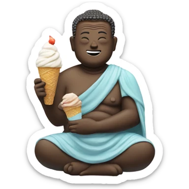 Buddah eating ice cream sticker