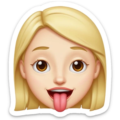 tongue out smile with squinted eyes  sticker