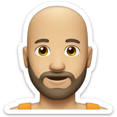 Bald man with 3 days beard sticker