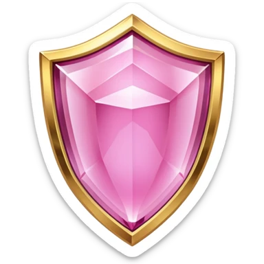 Pink crystal shield golden border sticker