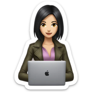 nico-robin-with-a-macbook sticker