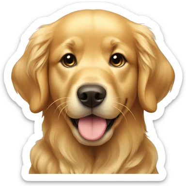 golden retriever with a bow sticker