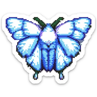 pixel art fluffy moth sticker