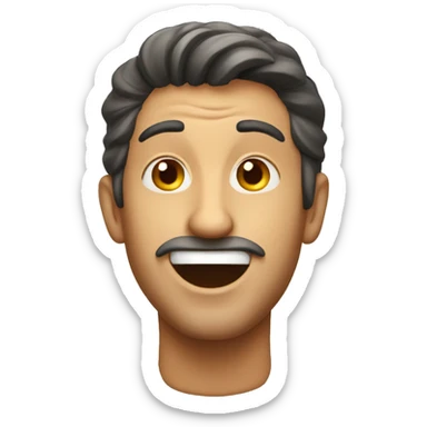 Smiling Italian man have a surprised sticker