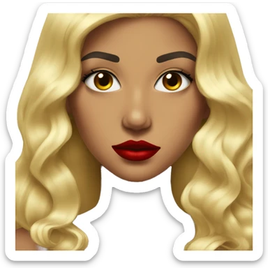 Blonde baddie with red lipstick with a bitchy look iconic sticker