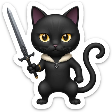 Black cat with weapon sticker