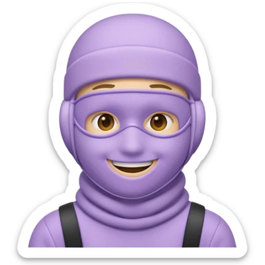 emoji in a pastel lavender ski mask  sticker