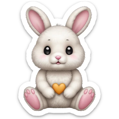 Cute bunny teddy sticker