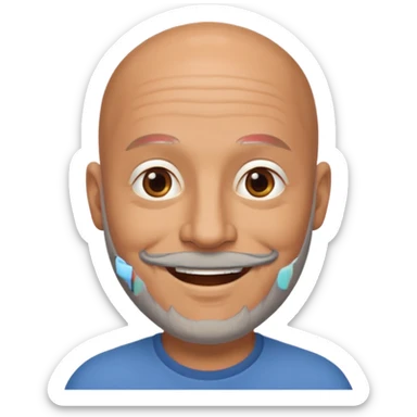 Bald brown man with grey beard sticker