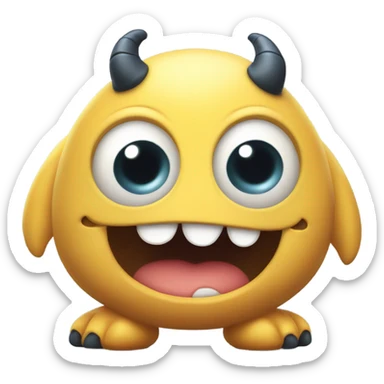 kind funny yellow baby monster sticker