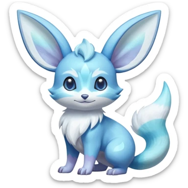 Shiny Pastel Colorful Iridescent Exotic Minccino-Aurorus-Glaceon-Fakémon-hybrid-creature (full body)  sticker