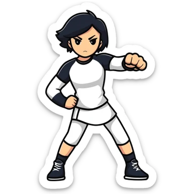 girl with fierce pose sticker