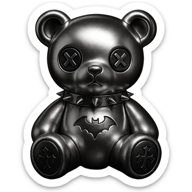 gothic teddy bear sticker