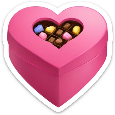 Pink heart box with chocolates  sticker