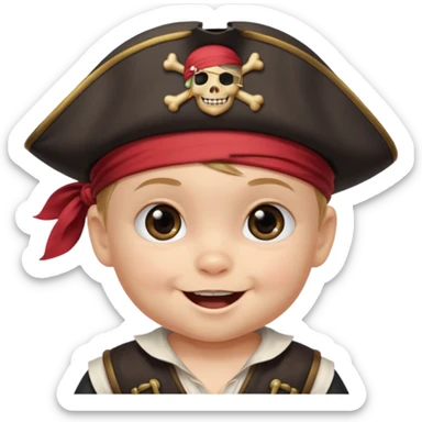 cute 1 year old pirate baby sticker