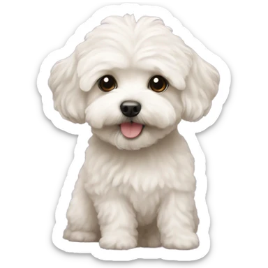 a small, short haired maltipoo sticker