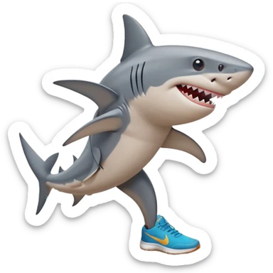 Shark with Nike shoes Dancing at a beach sticker