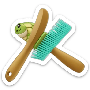 Tortue brosse à dents sticker