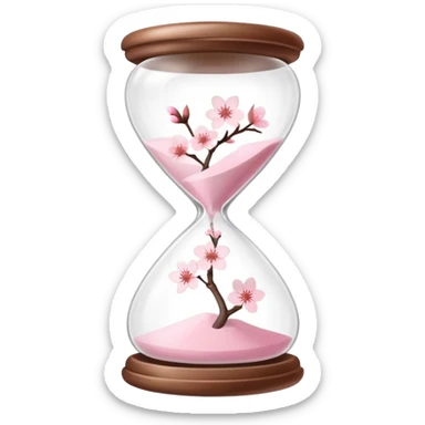 Cute Pastel Pink Cherry Blossom Sakura hourglass sticker
