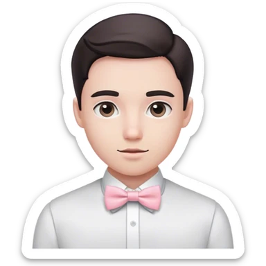 Chien bec un petit noeud rose pastel sticker