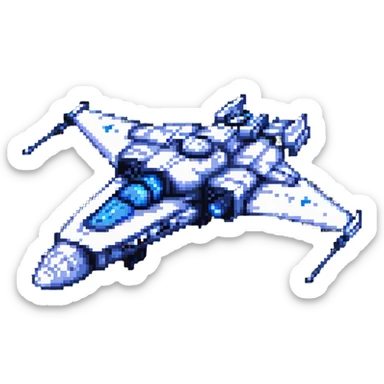 space cruiser with blue engines sticker