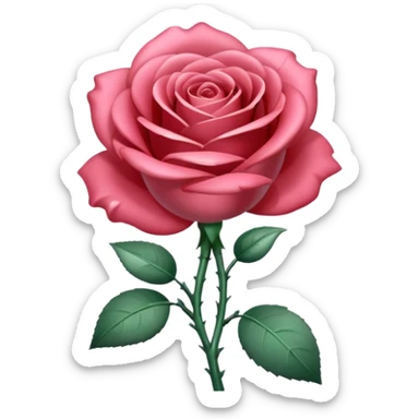 gray metal chrome rose, without green leaves, just flower sticker