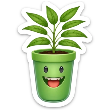 Vaso de vidro com uma planta carnívora de boca aberta sticker