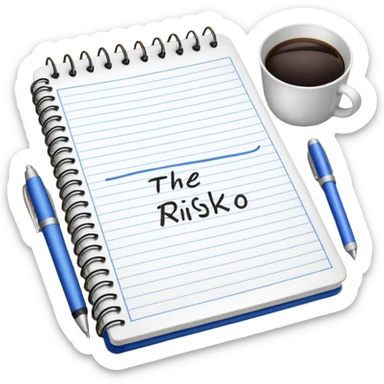 Mach mir ein Heft das auf einem schreibtisch liegt wo RISIKO draufsteht sticker