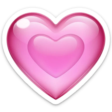 crystal heart pink sticker