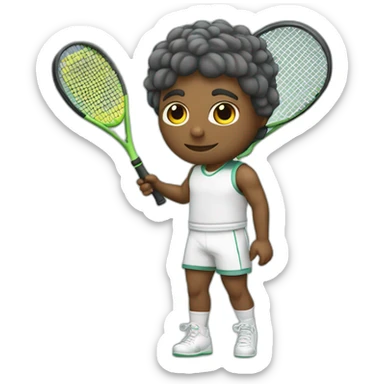 Kawaii Conquistadores with tennis racket sticker