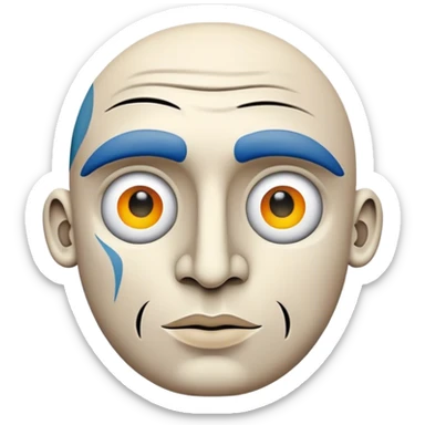 Cinematic Realistic Picasso Pop Culture Emoji, depicted with a creative, abstract representation inspired by the legendary artist rendered with bold textures and dynamic, artistic lighting. sticker