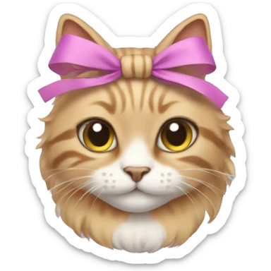 Cat with bows sticker