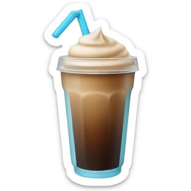Ice coffee with straw sticker