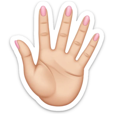 stylized hand with three fingers (index, middle, pinky) raised, thumb and ring fingers folded, simple, clean, rounded look, iPhone emoji style, vibe similar to rock hand emoji sticker