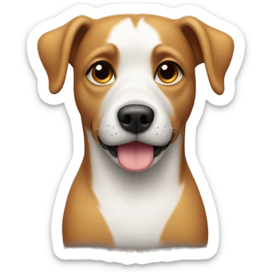 Dog with one ear up and second down, black  sticker