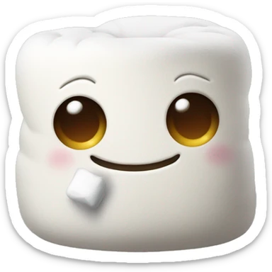 A marshmallow with a smile and dead eyes  sticker