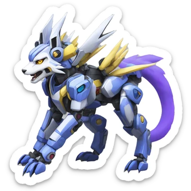 WereGarurumon-Renamon-Medabot-Mecha full body sticker