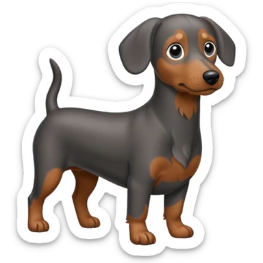 Teckel mini black and grey sticker