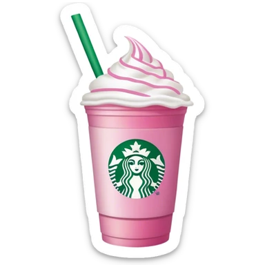 starbucks cup pink drink with cold foam sticker
