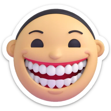 smiling face with braces sticker
