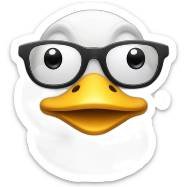Canard avec des lunettes de soleils et des écouteurs  sticker