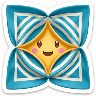 square flapped patterned napkin sticker