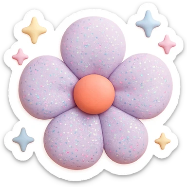glitter flower sticker