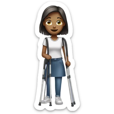 Girl on crutches sticker