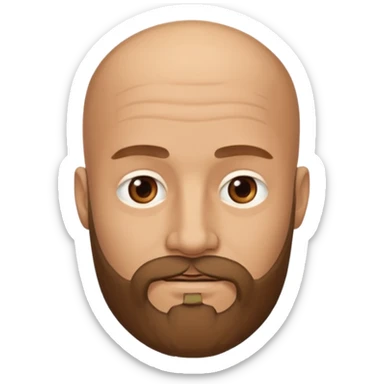 men without winkles with beard almost bald sticker
